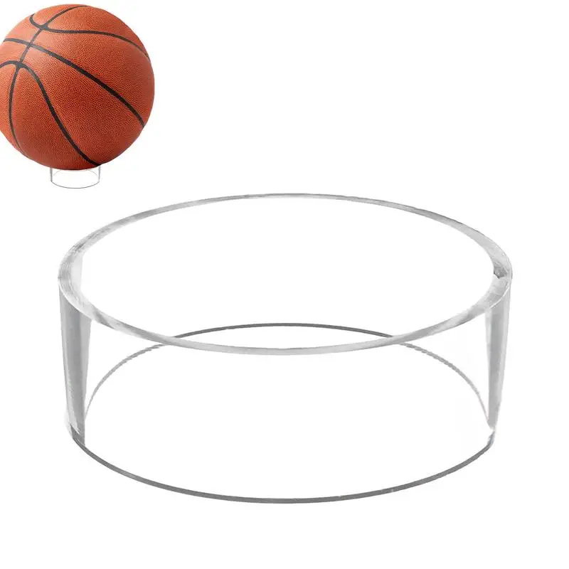 Espositore per palline rotonde trasparenti Supporto per base di supporto per baseball in acrilico Supporto per basket per riporre il calcio, baseball, basket