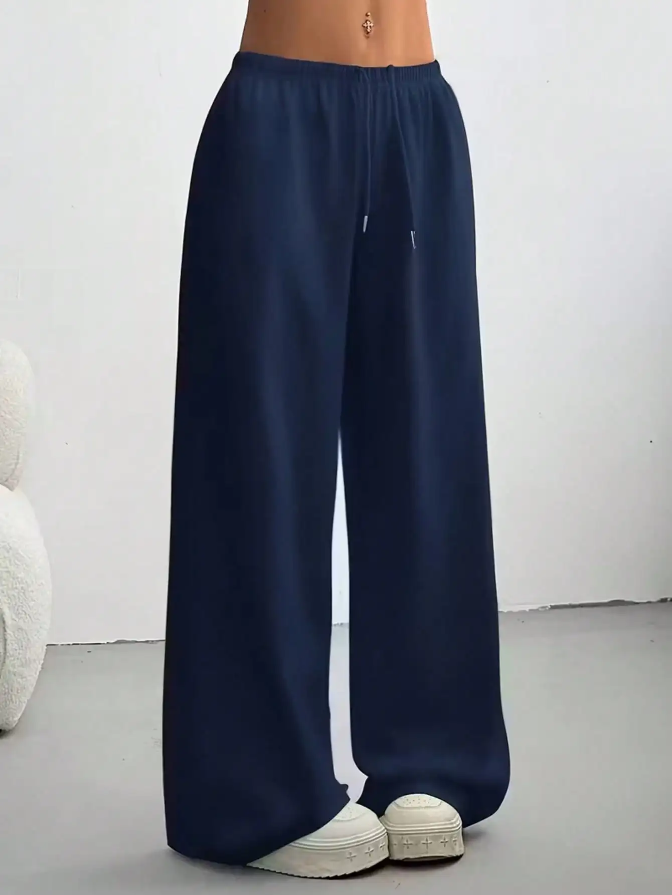 2026 Damen Casual Ganzjahres-Laufhose - Bequeme, lockere, einfarbige Hose mit Kordelzug und elastischem Bund, weites Bein – Detail 32