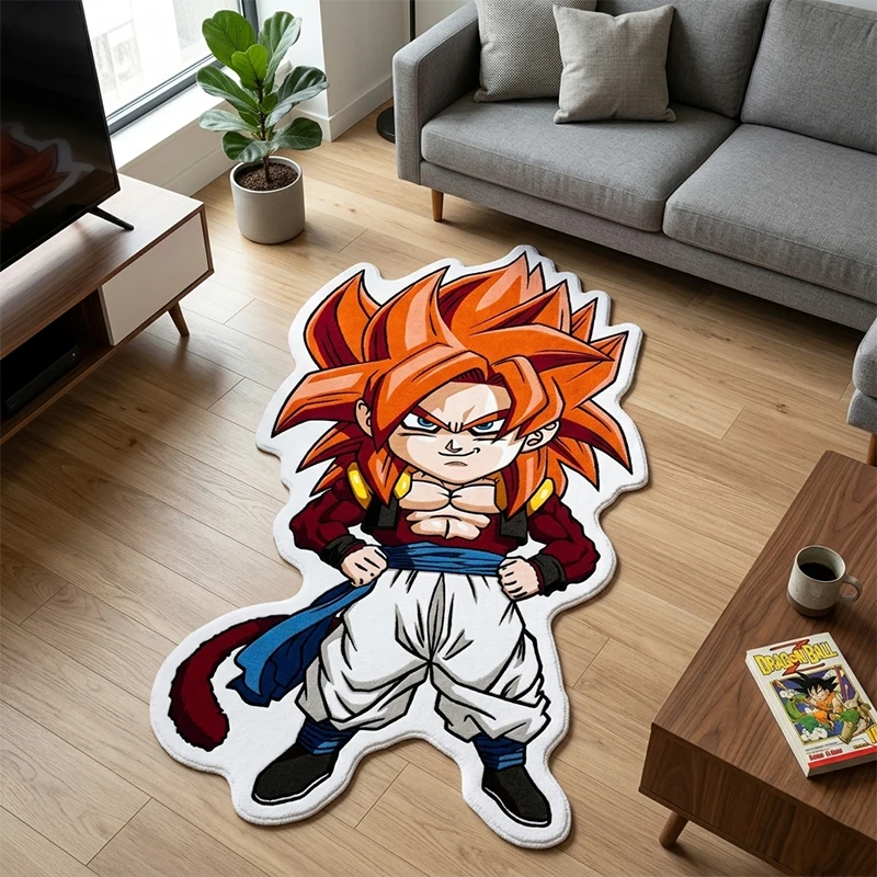 

Коврик для игровой комнаты с изображением Супер Сайяна 4 Гогеты из аниме Dragon Ball Z, с белой окантовкой, моющийся, противоскользящий, для спальни