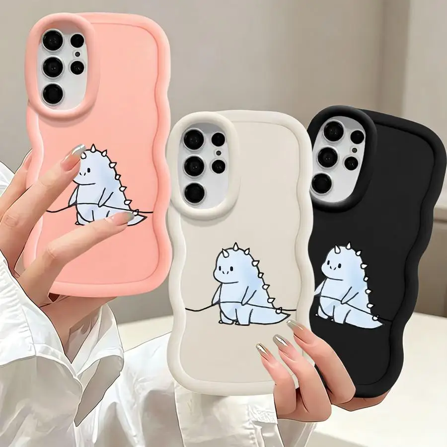 Blue Dino Case for Samsung Galaxy S26 S25 S20 FE S24 S22 Ultra S23 Plus S24+ S21 S25+ Soft Phone Cover