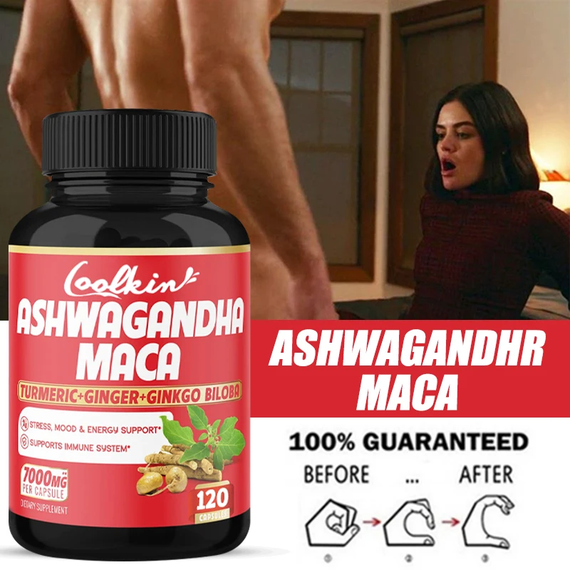 Ashwagandha and Maca Capsules for Muscle, Endurance, Stamina and Men Performance Supplement