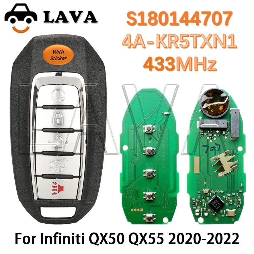 LAVA Original 4A Chip KR5TXN1 S180144707 285E3 - 5NY7A Keykess Remote Key Fob for Infiniti QX50 QX55 2020 2021 2022 433.92MHz