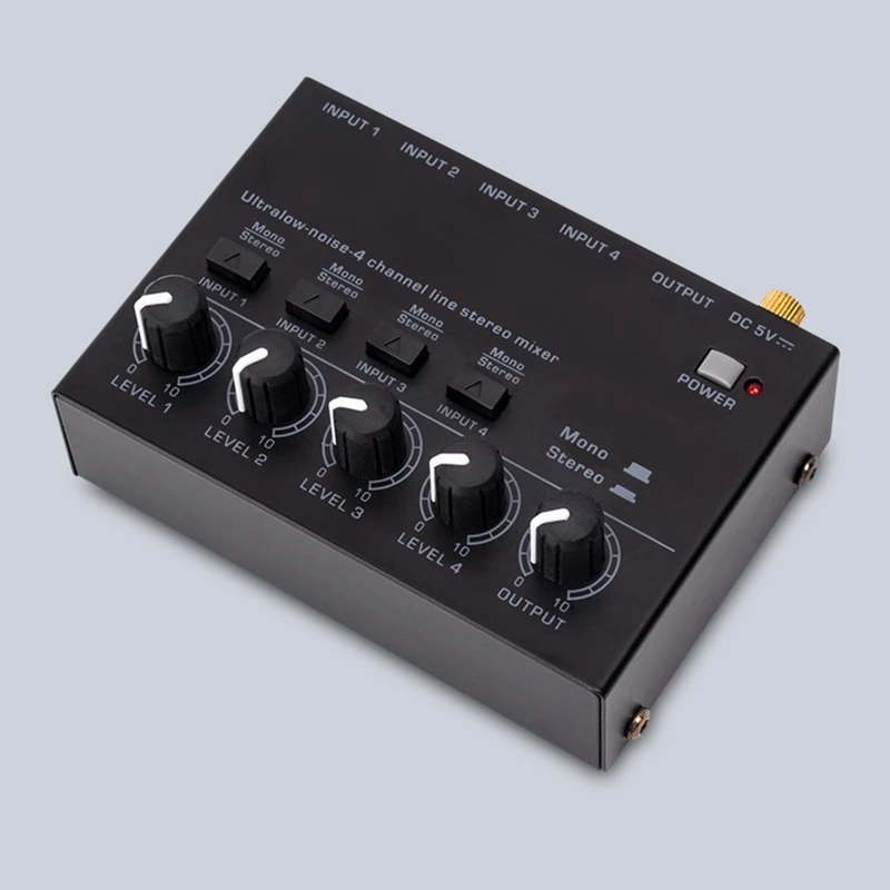 Mixer Mini Low Noise Sound Mixer Ultra Compact Professional Sound Mixer 4 Channel Mixer Stereo RCA Output - Image 5