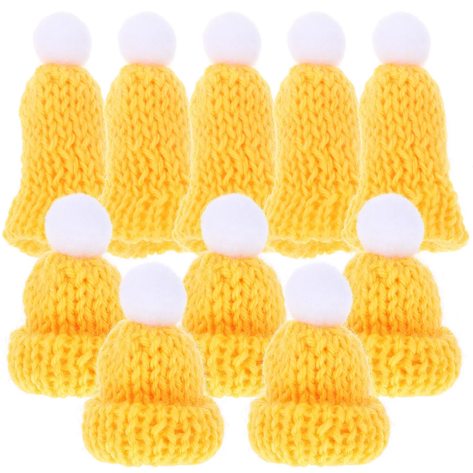 10 stuks kerstmuts accessoires feestelijke gebreide muts voor kerstfeest DIY decor telefoon tas ornament lichtgewicht zacht aanvoelend