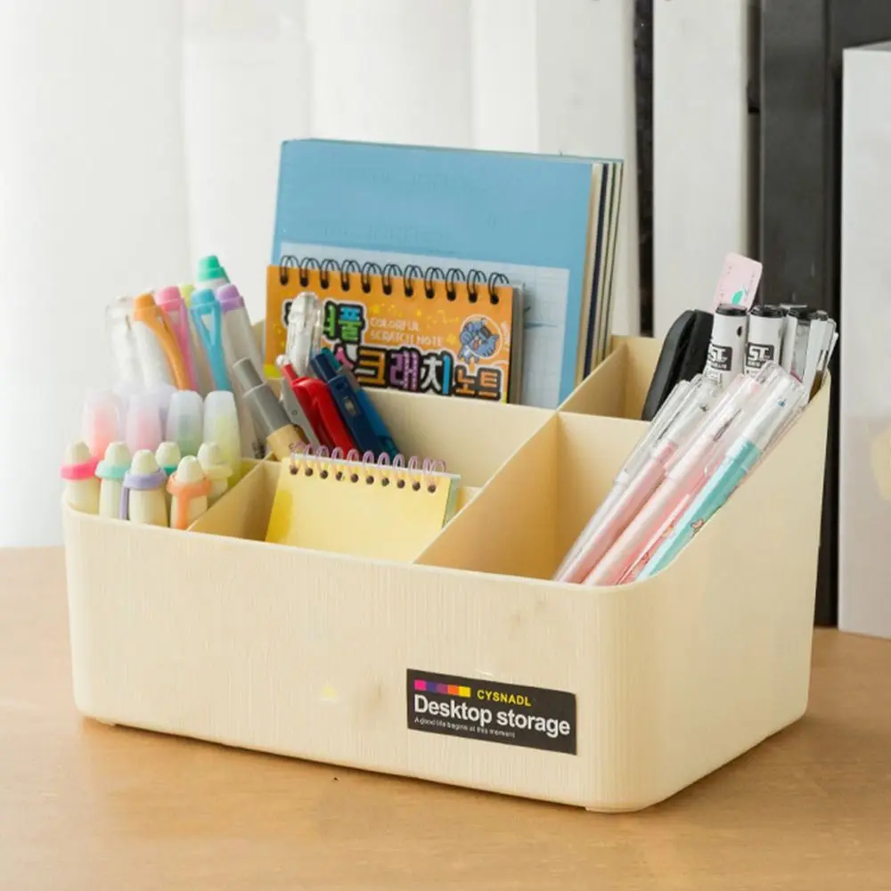 Scatola portaoggetti da tavolo in plastica creativa di grande capacità 3/7 griglie Custodia per cosmetici Salvaspazio Organizzatore di cancelleria Dormitorio