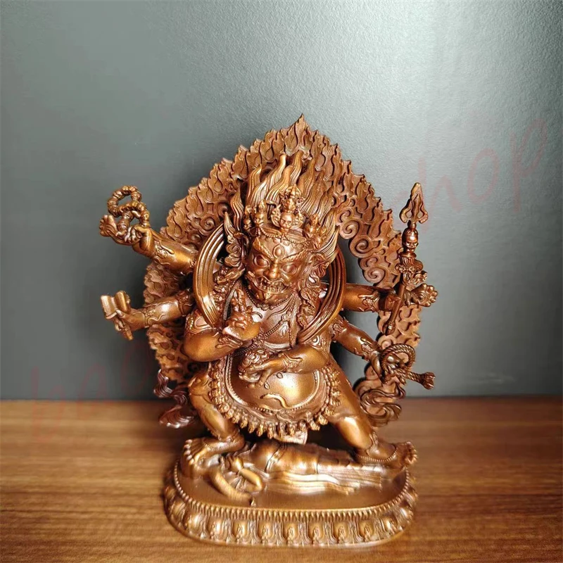 Pure copper six armed Mahagala ornaments, Maitreya Buddha, Daheitian, Auspicious Heavenly Mother, enshrined ornaments