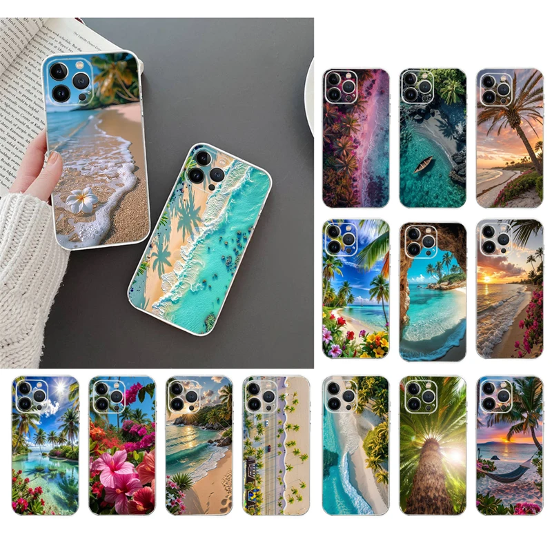 

palm Tree Sea Beach Phone Case For iphone 17ProMax 17 Pro Air 16 15 14 13 Pro Max 16 15 14 13 Pro 15Plus