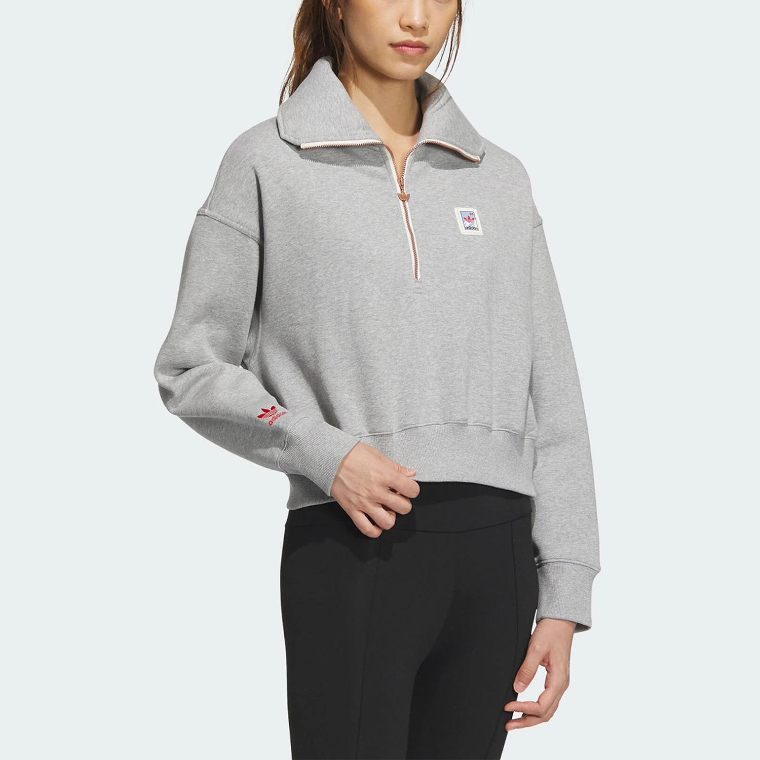 

Adidas genuine Trefoil Women's Fashion Loose Collar Sport Sweatshirt IZ1514