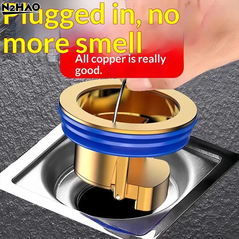 Brass Drain Plug One Way Valve Drop-in, Shower Floor Drain Backflow Preventer, Anti-Odor Shower Drain Plug, Shower Stopper