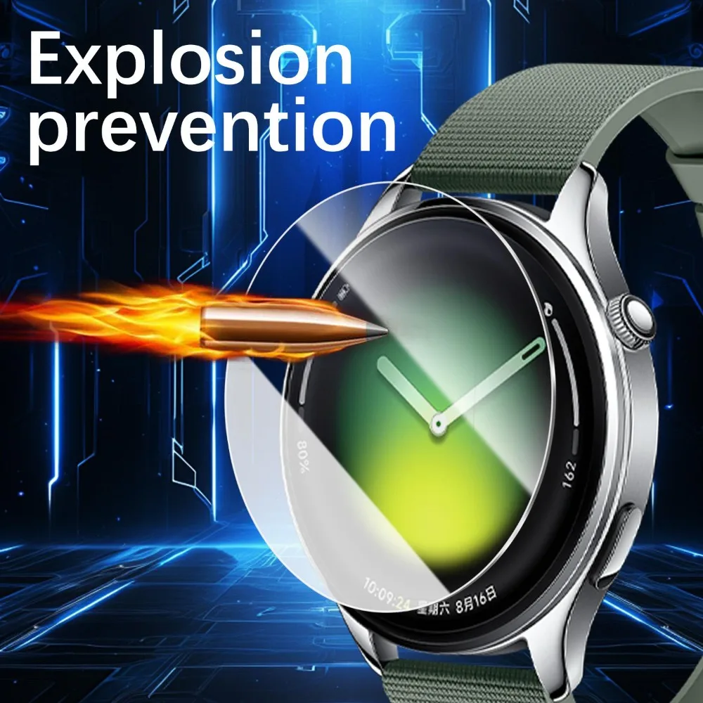 1-5pcs HD Clear Tempered Glass Easy Installation for Xiaomi Watch 5 Screen Protector 9H Hardness Anti-Scratch Positioning Film