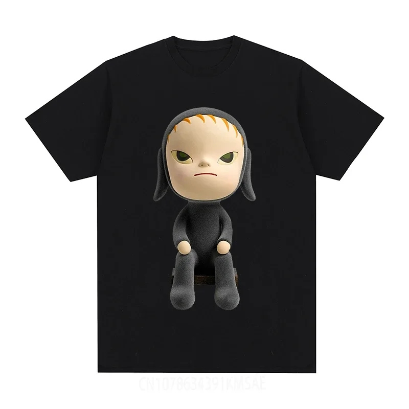 Yoshitomo Nara black o neck t-shirt 100% Combed Cotton Men T shirt New TEE TSHIRT Womens tops