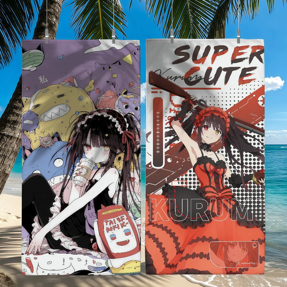 Anime Kurumi Tokisaki Towel Quick Drying Beach Towels Are Suitable For Swimming Pools Camping Yoga And The Gym