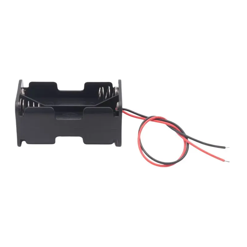 A25P Black Tow Layers 4 X 1.5V AA Batteries Battery Holder Case Box W Wire Leads