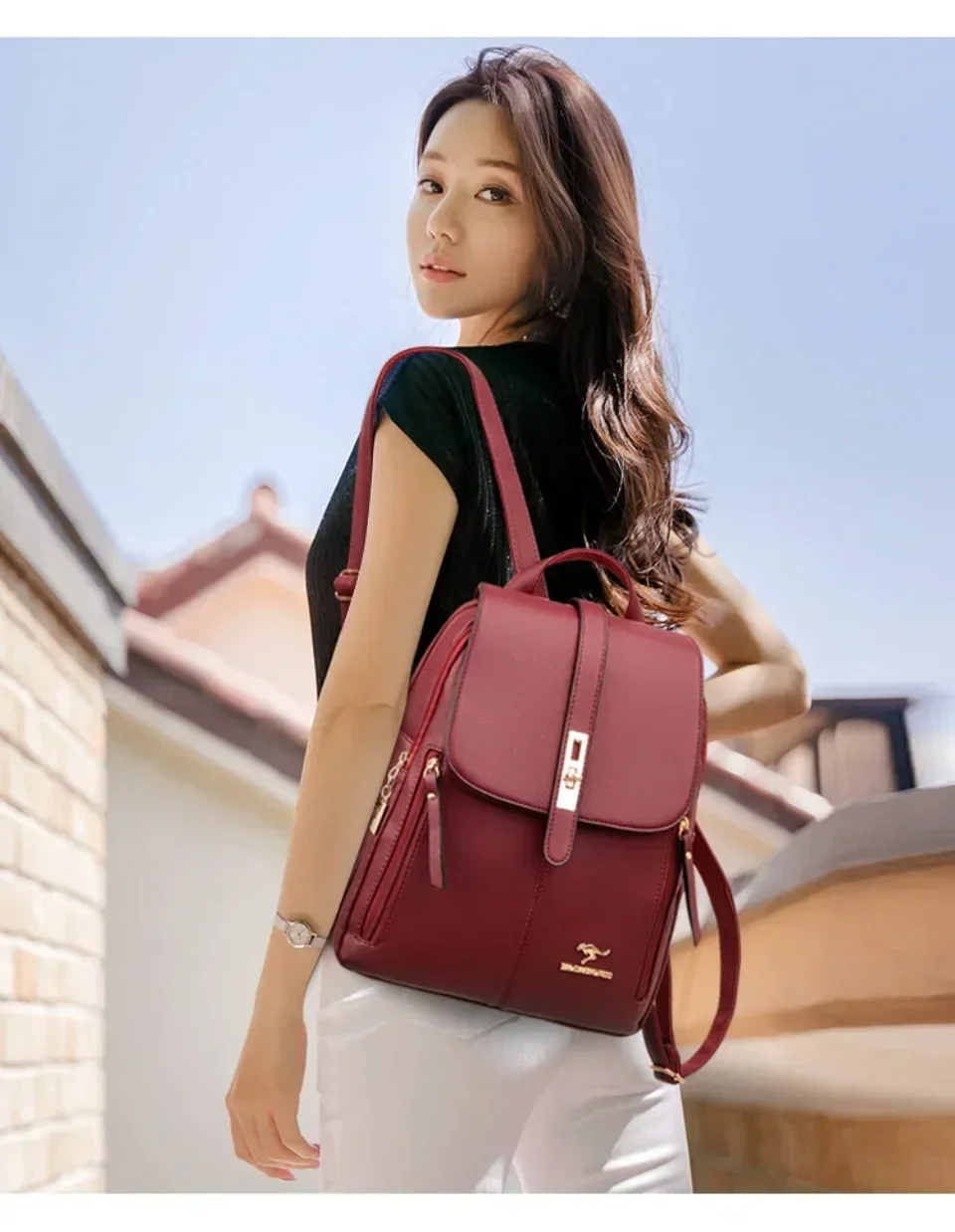 Women Large Capacity Backpack High Quality Soft Leather Vintage Bags Women School Bags Travel Rucksack Ladies Bookbag Knapsack