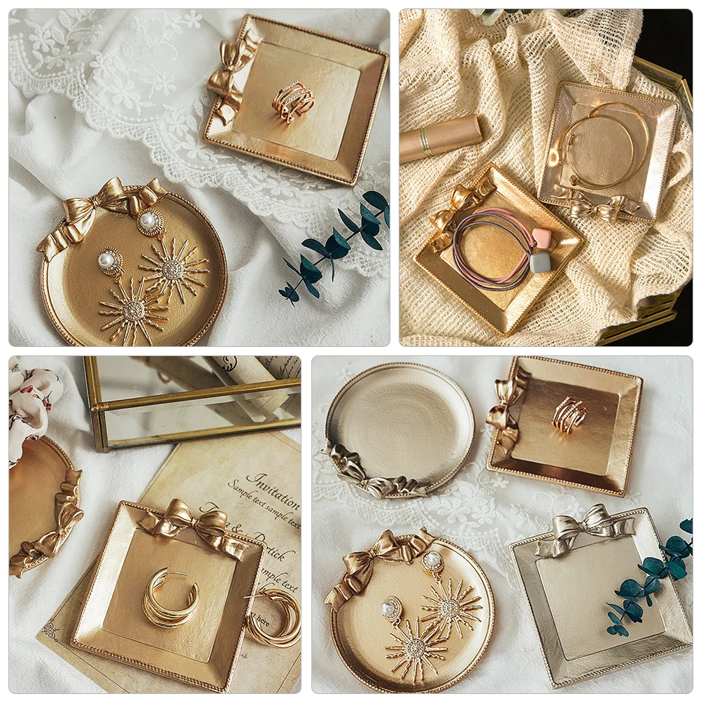 

1Set Nordic Retro Trays Photo Props Durable Metal Luster Creative Photography Accessories Jewelry Storage Home Decoration