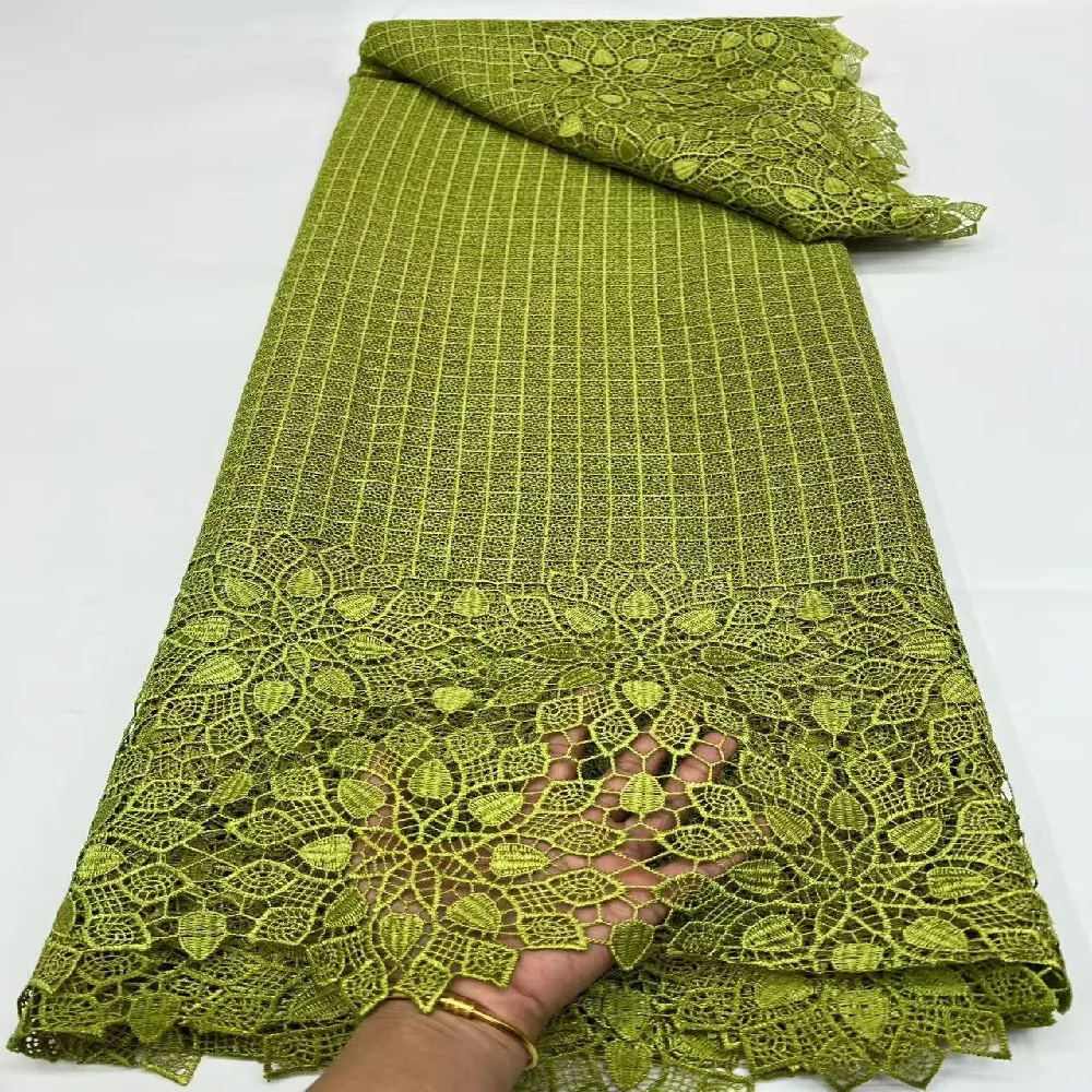 

Африканский гипюровый шнур, кружевная ткань 2026, высокое качество, 5 ярдов, нигерийская водорастворимая кружевная ткань для женщин, свадебные платья