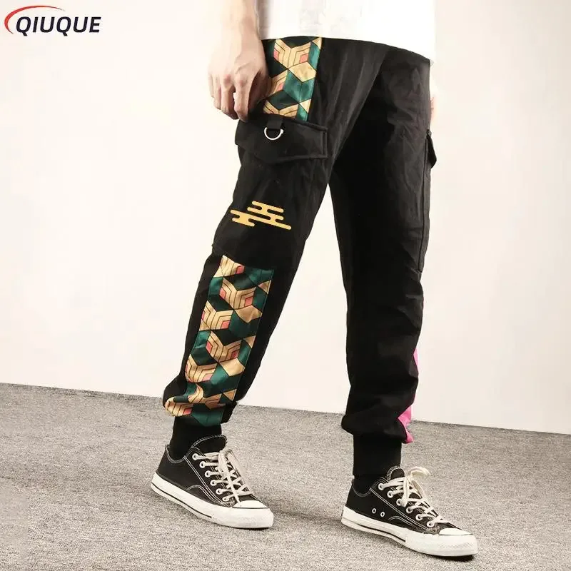 2025 Nuevos pantalones cargo casuales Anime Demon Slayer, chándal unisex de moda, Kamado, Tanjirou, Agatsuma, Zenitsu, To ★ ★ ★   hh