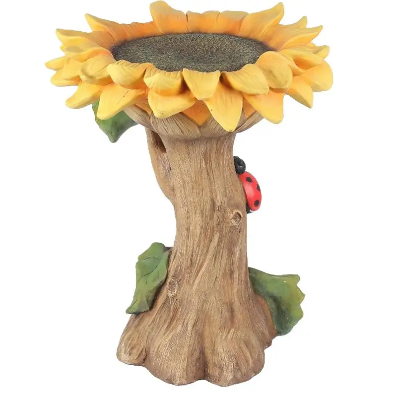 

Bird Feeder Outdoor Garden Bird Bath Sunflower Shape Garden Decoration Art Ornaments For Patio Decoration Wildlife Attraction
