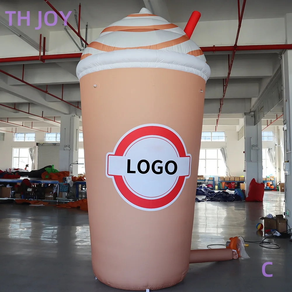 fast air ship to door,2025 new Giant Inflatable Milk tea Coffee Cup juice drink Bottle Model For Outdoor Advertising