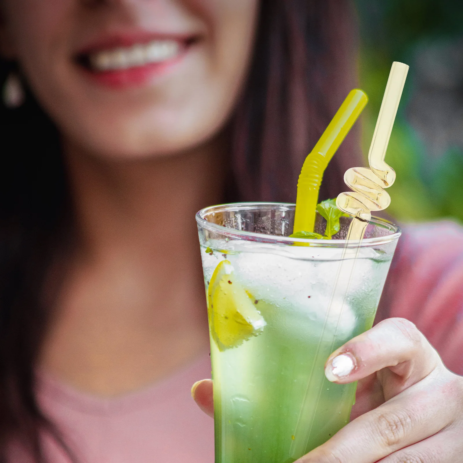 

Glass Reusable Straw Stylish Clear Drinking Straw for Juice Hot Cold Drinks Glass Reusable Straws