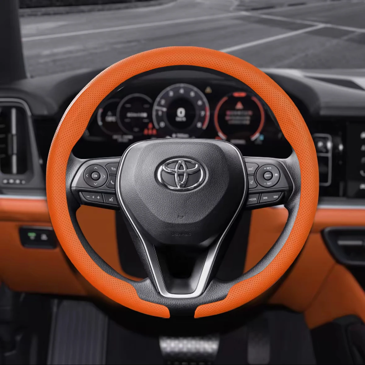 Aplicável às tampas de volante Toyota: Camry, RAV4, Corolla, 86, Reiz, Wish, CHR, Celica, Vitz, Yaris e Avalon.