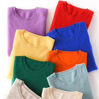 Super Soft Cashmere Cotton Blended Classic O-Neck Knitted Sweater Women 2023 Autumn Winter Basics Base Pullover Pull Femme Hiver