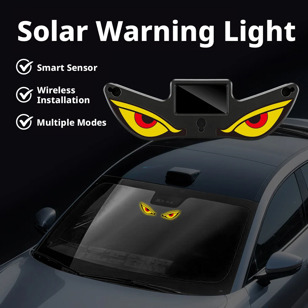 Devil Eye Car LED Wireless Solar Devil Light Triangle Window Decoration Neon Light Car Interior Atmosphere Light Without Wiring