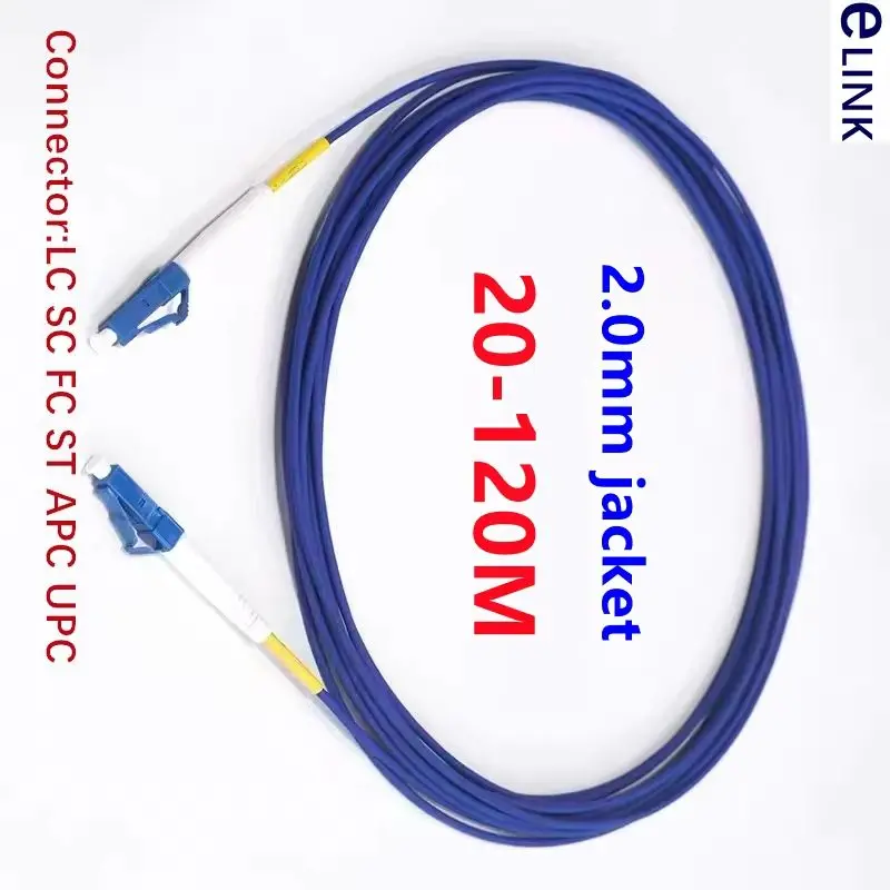 1C броневолоконный патч-корд, 20-120 м, 2,0 мм, симплексный одномодовый SM SC LC FC, перемычка ftth, 1-жильный оптический одноволоконный кабель, 100 м50 м