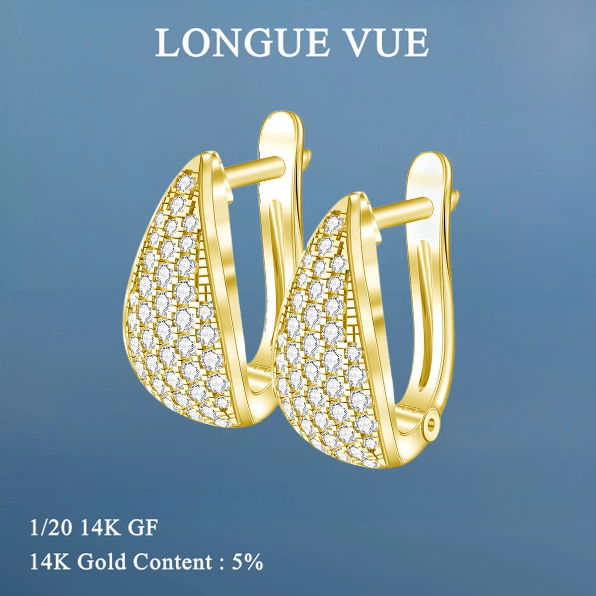 Full D Color Moissanite Huggie Earrings for Women Lab Diamond 14K Gold Filled Earrings Piercing Wedding Jewelry