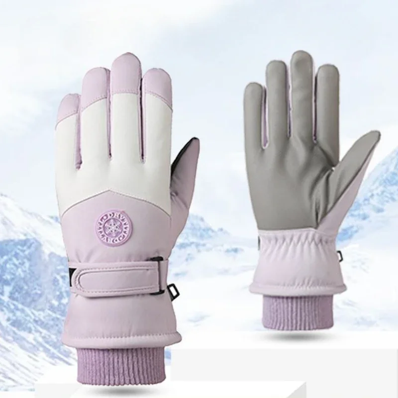 Waterdichte Ski Handschoenen Dames Winter Touchscreen Sneeuw Handschoenen Fleece Gevoerde Warme Thermische Handschoenen Voor Snowboardskiën Fietsen