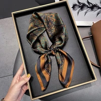 Fashion Luxury Brand 70cm Silk Square Scarf Women Satin Neck Tie Female Hair Bandana Headkerchief Shawl Wrap Hijab - Image 5