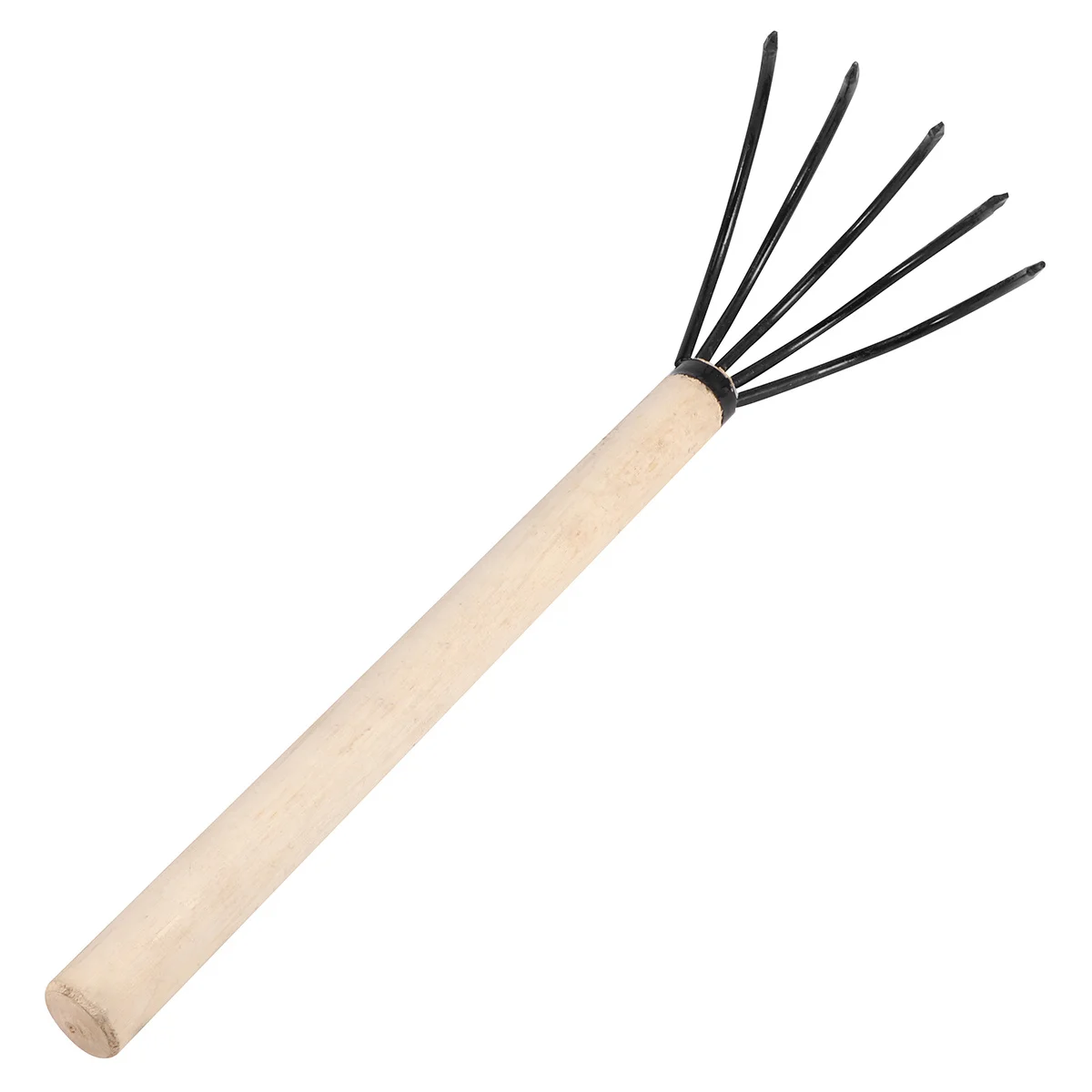 

1pc Five-Teeth Handle Metal Garden Cleaning Rake Cleaning Tool Outdoor Yard Beach Sand Snow Removal Garden Rake