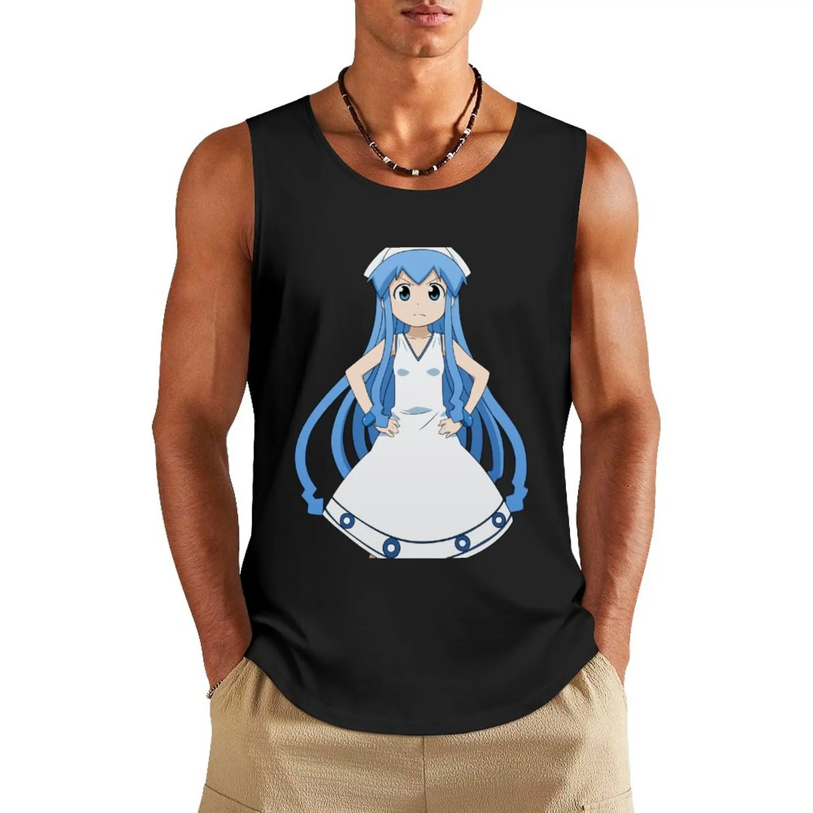 Ika Musume (Squid Girl) Tank Top Men's gym t-shirts men clothes Men's clothing brands Bodybuilding shirt