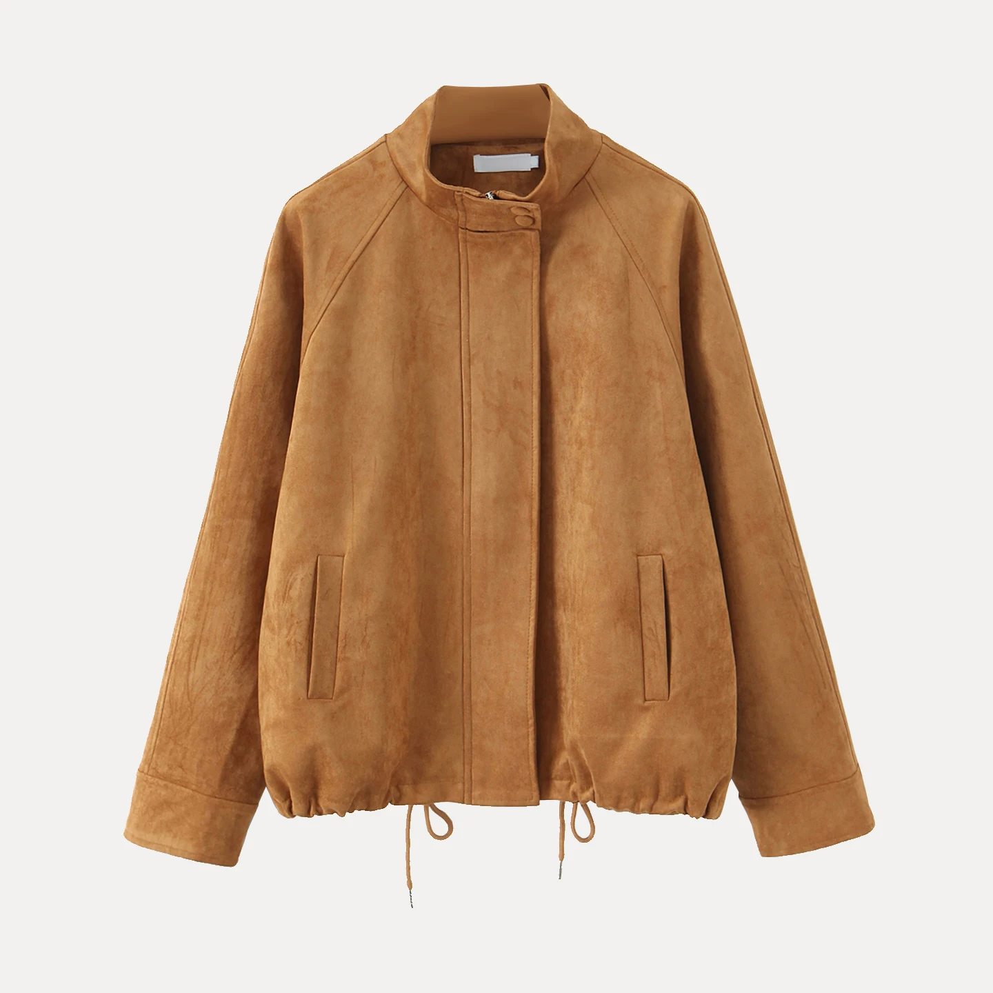 

Ele Retro Suede Jaet Women's Faion Sle Casual Long Sve Zipper ort Coat Autumn New Arrival Z Ladies Coat