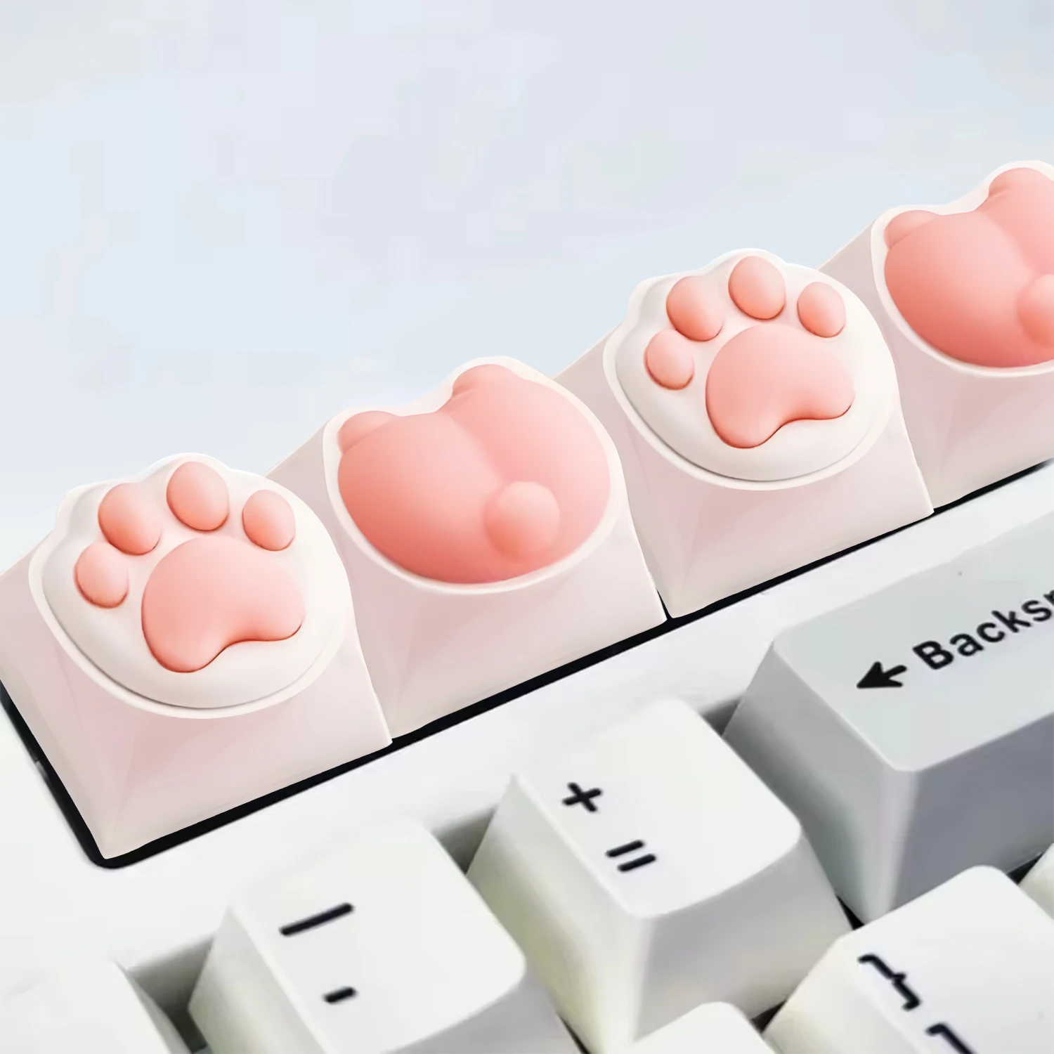 1/2/4Pcs Pink 3D Cartoon Cute Cat Paw Keycaps For Mechanical Gaming Keyboard DIY Decoration Key Cap Keyboards Accessories