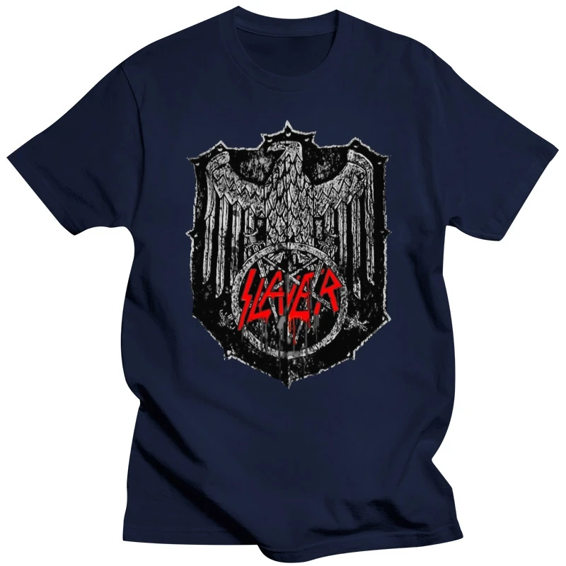 SLAYER Metal Band Eagle Blood Shield Rock Concert Tee Cotton New Men's T-Shirt New Fashion Cool Casual T Shirts