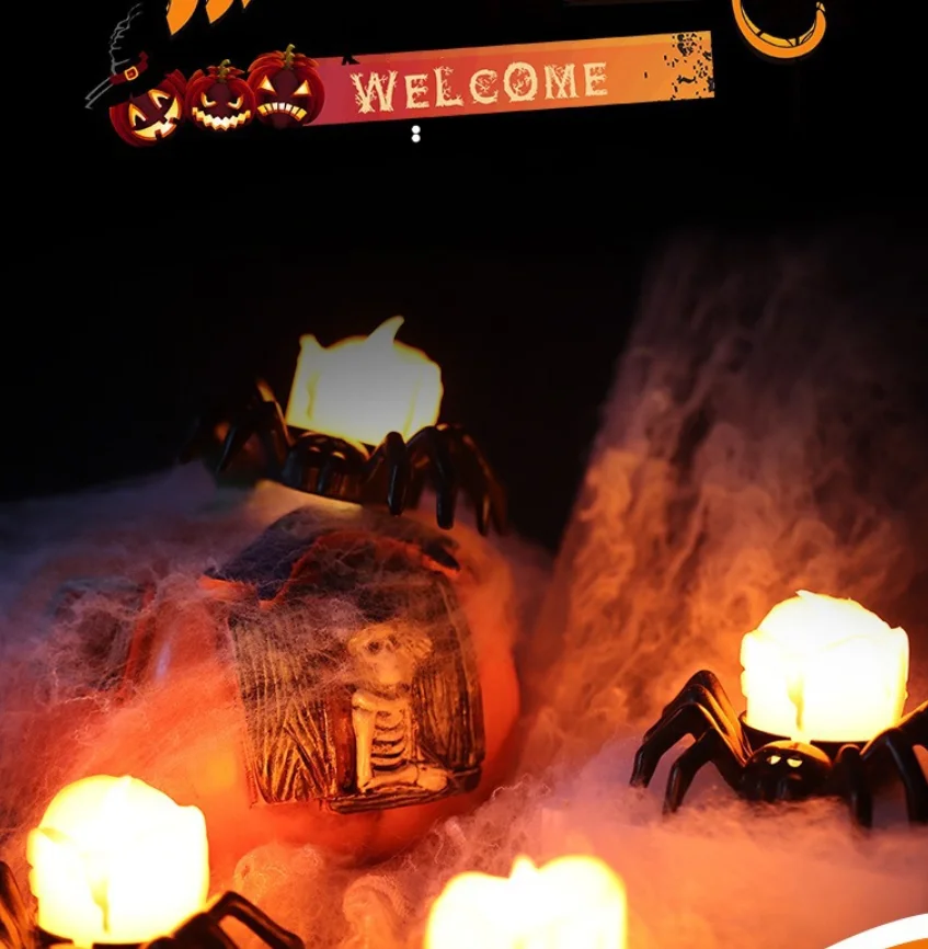 

35265 Электронная светодиодная лампа-паук для Хэллоуина, оранжевый ночник для декора