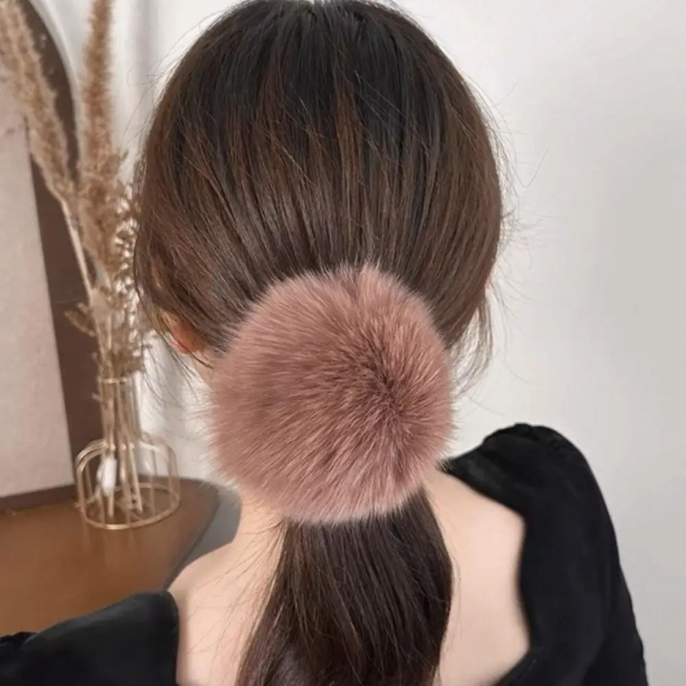 

Real Fox Fur Ball Elastic Hair Bands Woman New Fur Fluffy Hair Tie Rubber Band Girls Hair Accessories Autumn Winter Scrunchies