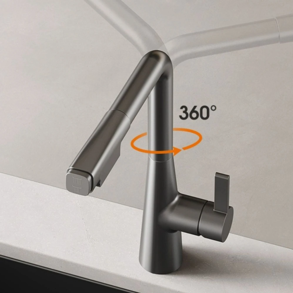 Universal Rotation Kitchen Faucet Laundry Sink Pull-out Balcony Cabinet Faucet Cold and Hot Water Tap Bathroom Basin Faucets