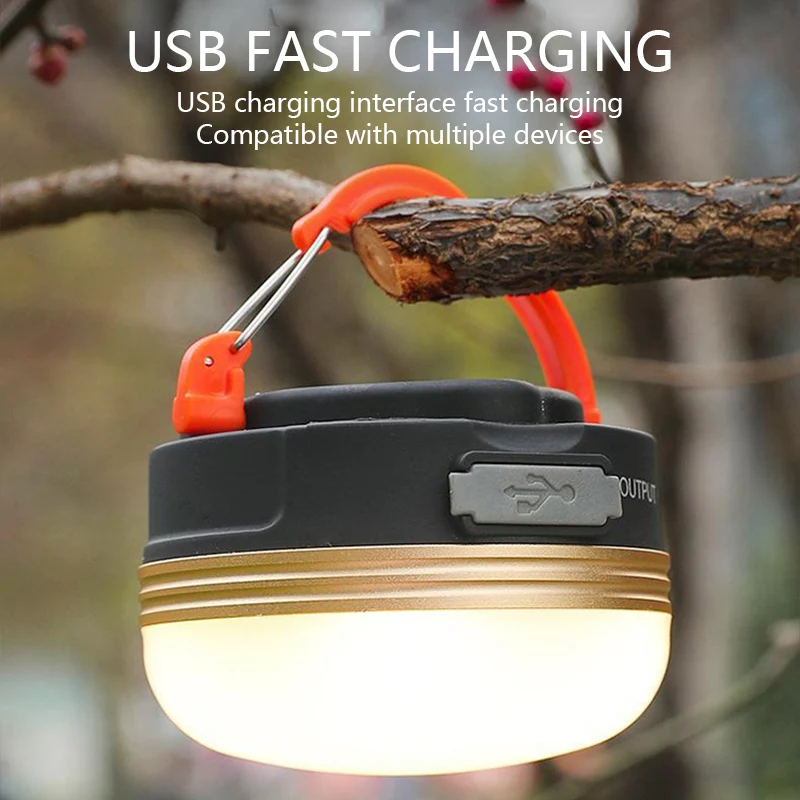 1800mAh USB Rechargeable Portable Flashlight Camping Equipment Lights LED Lantern Table Lamp Outdoor Hiking Night Hanging