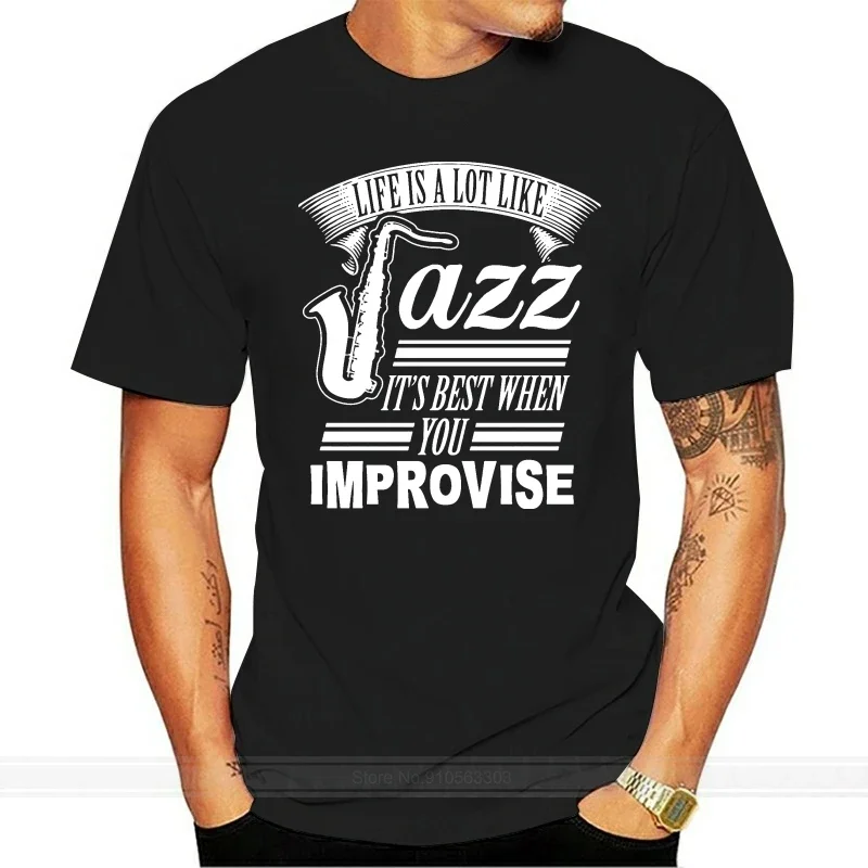 Jazz Music Saxophone Sax Rythm Trumpet T-shirt Great Spring Autumn Short Sleeve Personality Tshirt For Men Top Quality Famous