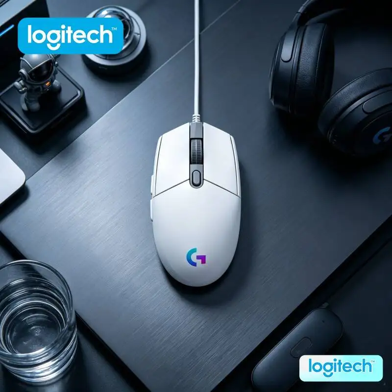 Logitech G203 Prodigy Wired Gaming Mouse 8000 DPI RGB Lighting 6 Buttons On-Board Memory 1ms Response Windows Accurate