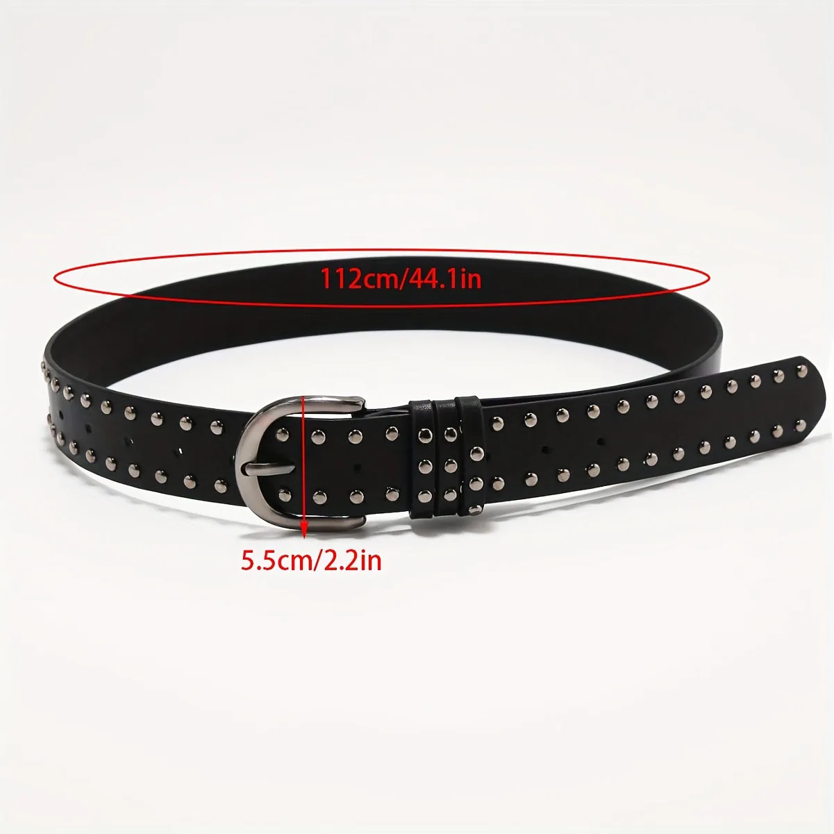New style rivet black punk style needle buckle belt, versatile and high-end for women, Y2k belt, men\'s and women\'s denim belt