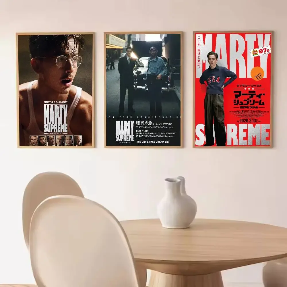 1PC 2025 New Movie Marty S-Supreme Poster Self-adhesive HD Wall Decorations Art Frameless