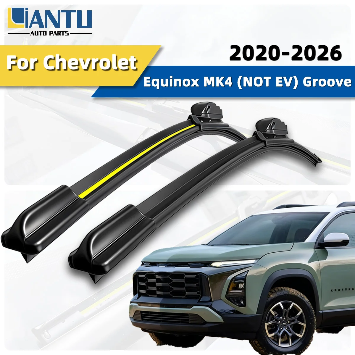 2PCS Front Wiper Blades Wiper Fit  For Chevrolet Equinox MK4 (NOT EV) Groove 2020-2026 Durable High Quality Wiper Silent Parts
