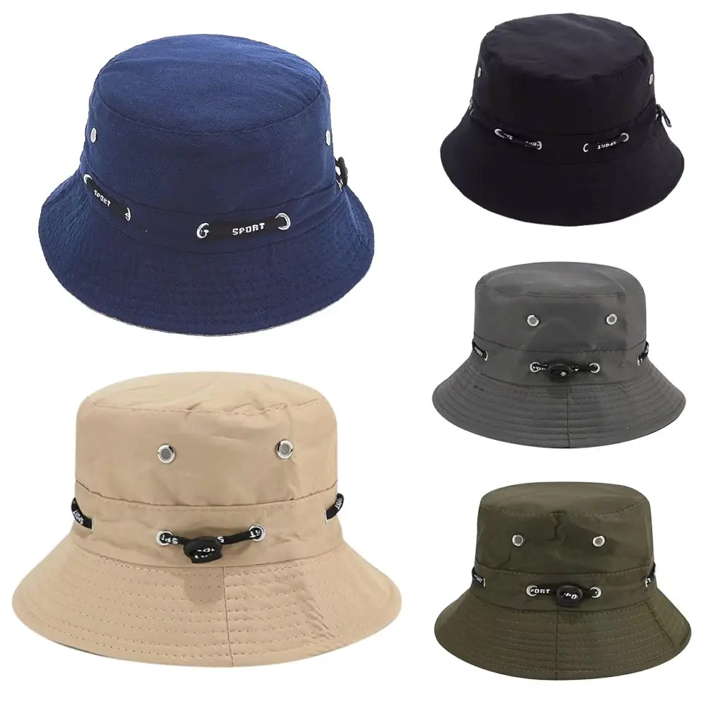 New Bucket Hat Outdoor Adjustable Packable Sunscreen Fisherman Cap Bucket Hat Summer Sun Caps Casual