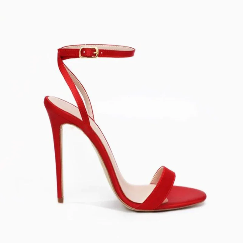 

Тонкие босоножки на высоком каблуке, новые летние шелковые босоножки с открытым носком и круглым носком, банкетное платье, женские сандалии большого размера по индивидуальному заказу