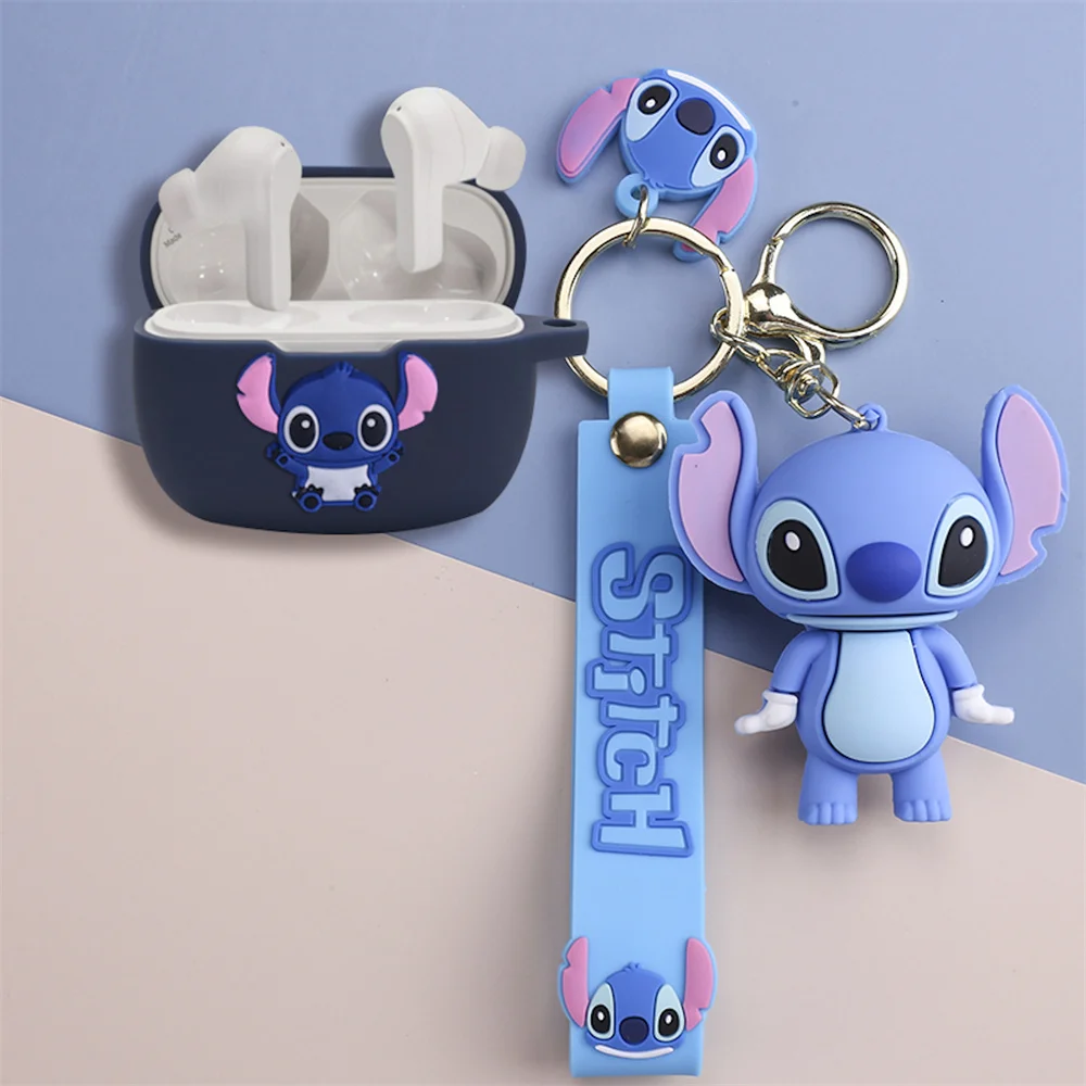 حار لطيف الكرتون أنيمي دور غرزة غطاء سماعة الأذن ل JBL موجة شعاع سماعة سماعة رأس لاسلكية صندوق مع قلادة جميلة