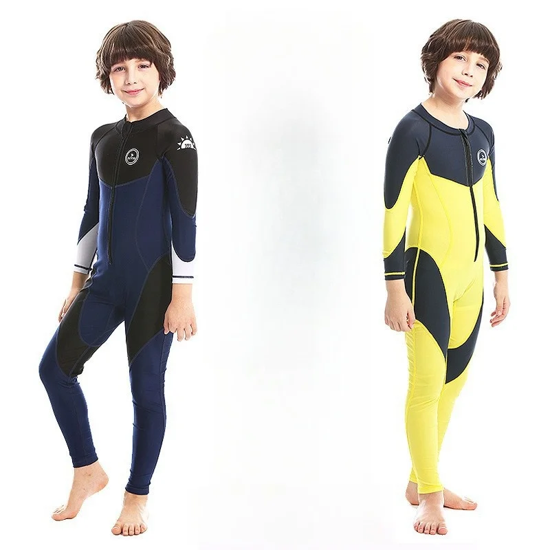 One Pieces Swimsuit Rash Guard Swimwear Long Sleeve Sunsuit for Kids Sun UV Protection