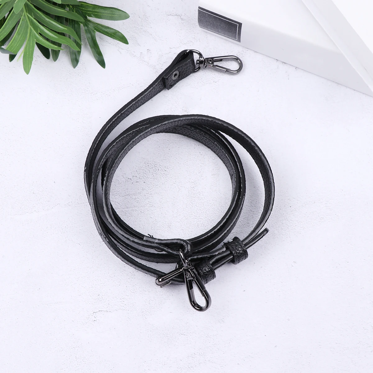 

Creative Replacement Shoulder Bag Strap Adjustable PU Women Bag Strap Bag Accessory (Black, Black Buckle)